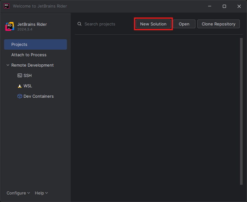 Click "New Solution".