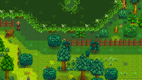 Entrance to the Secret Woods location with the log blocking it.