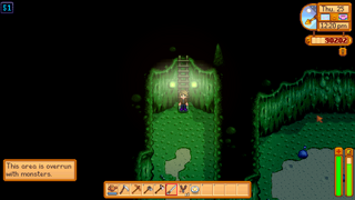 An example of the message upon entering an overrun area