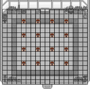 16 Quality Sprinklers. 12 crop spaces are occupied by sprinklers (-10%), leaving room for 108 plants.