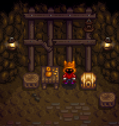 A picture of Dwarf and his surroundings in the mine.