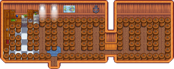 Single upgrade Cabin layout with 114 kegs