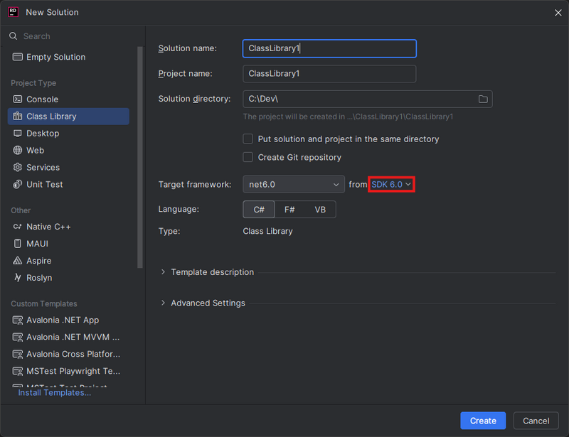 Click where it says "from <SDK Version>"